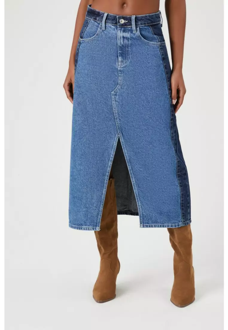 Forever 21 denim midi skirt sale