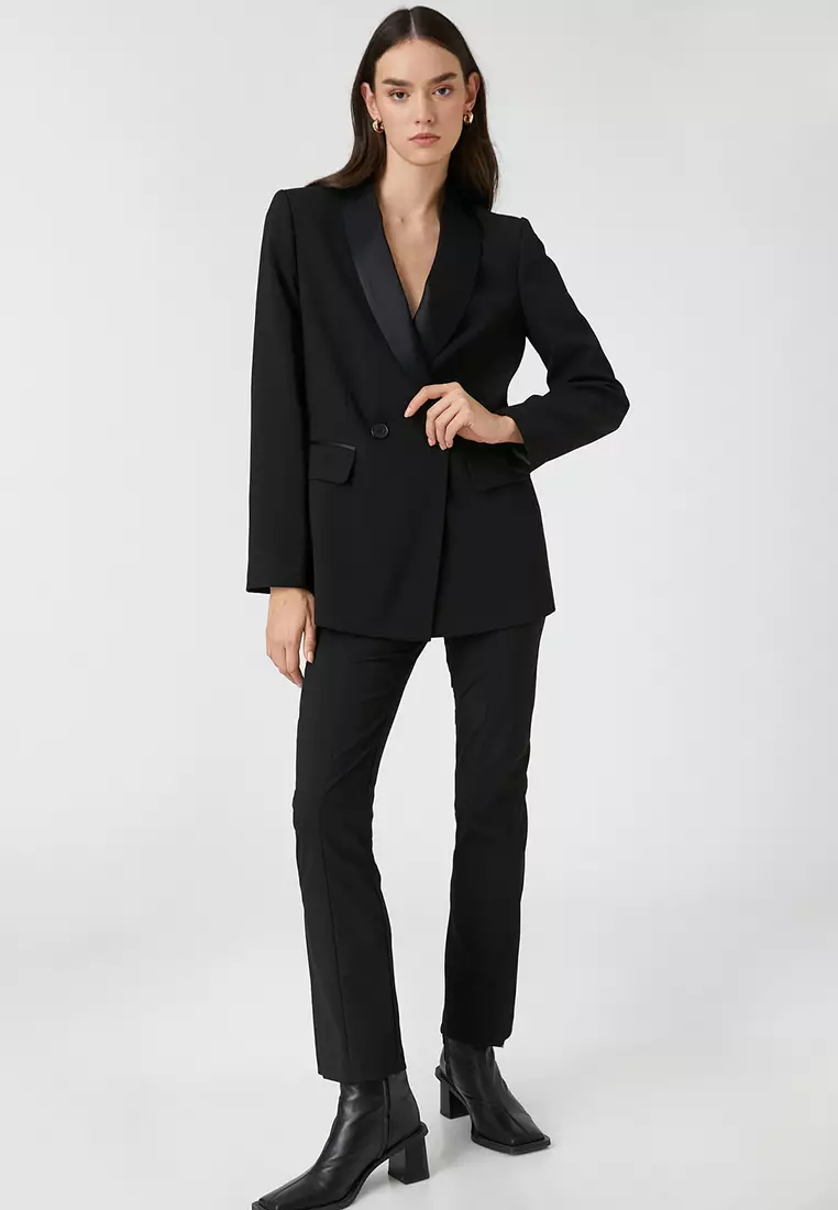 Slit Spanish-Length Pants High Waist