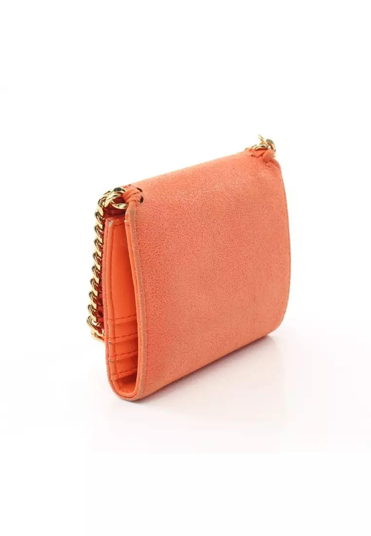 Pre-loved Stella McCartneyFalabella Small trifold wallet Fake leather orange