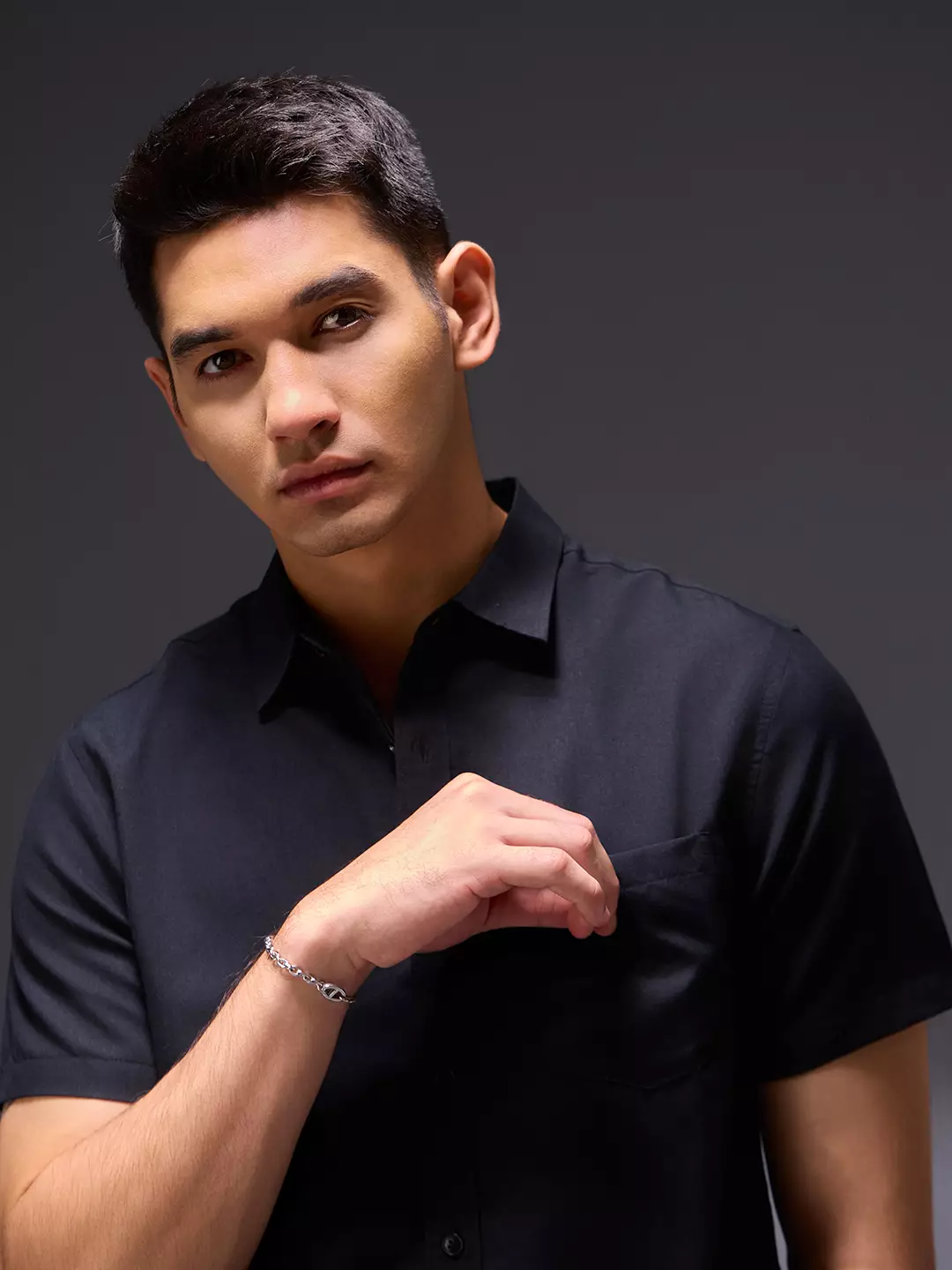 OXCON Easy Shirts Kemeja Tangan Pendek Black