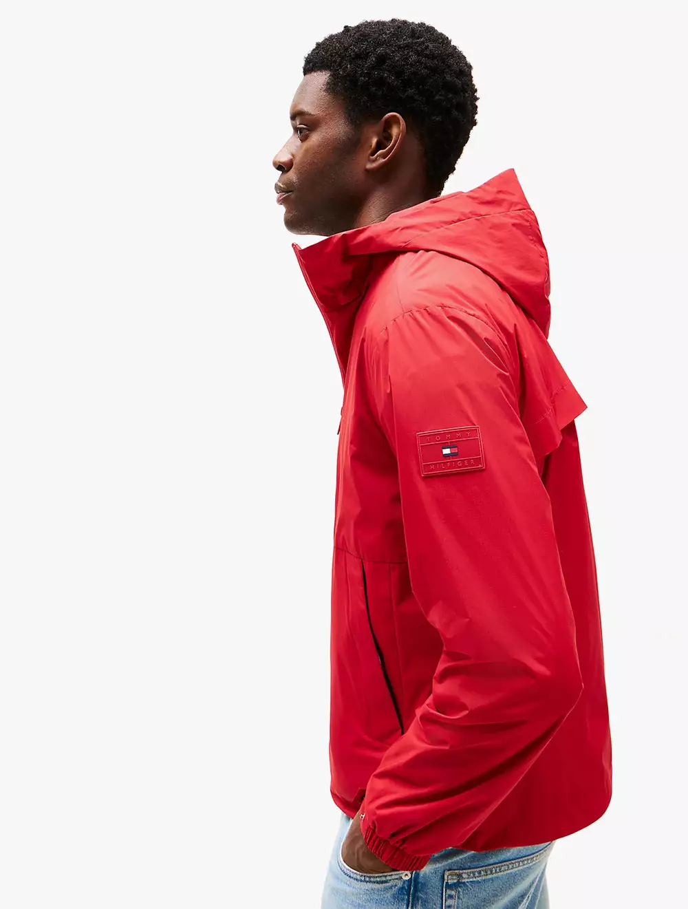 Tommy Hilfiger - Water-Repellent Hooded Windbreaker - Red