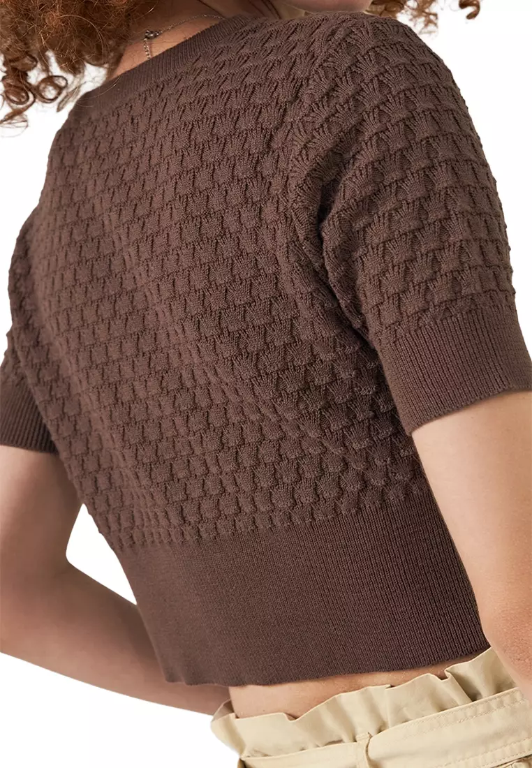 Button Front Crop Top
