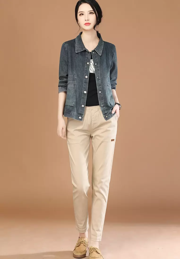 Buy Its Me Fashion Versatile Lapel Denim Jacket 2025 Online