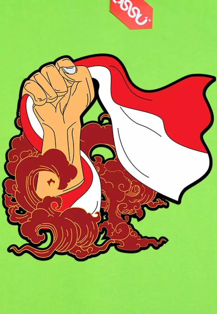 OSSU Batik Dirgahayu Kemerdekaan Indonesia Green Tshirt