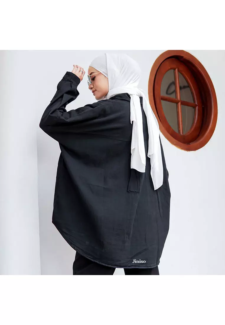 Kemeja Oversize Shirt Jet Black HYPER ACTIVE