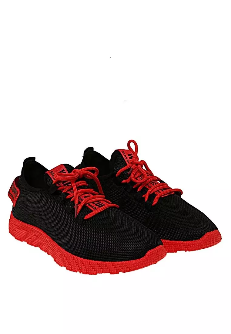 Chayton Sepatu Olahraga Pria Sneakers Warning Two Tone Casual Sport Shoes Material Fabric ORIGINAL - Red