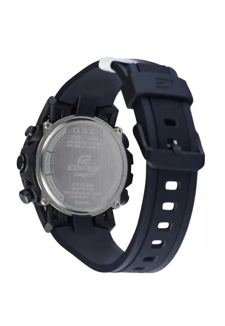 Casio EDIFICE Jam Tangan Pria - Black Blue - Resin - ECB-40PB-1ADF