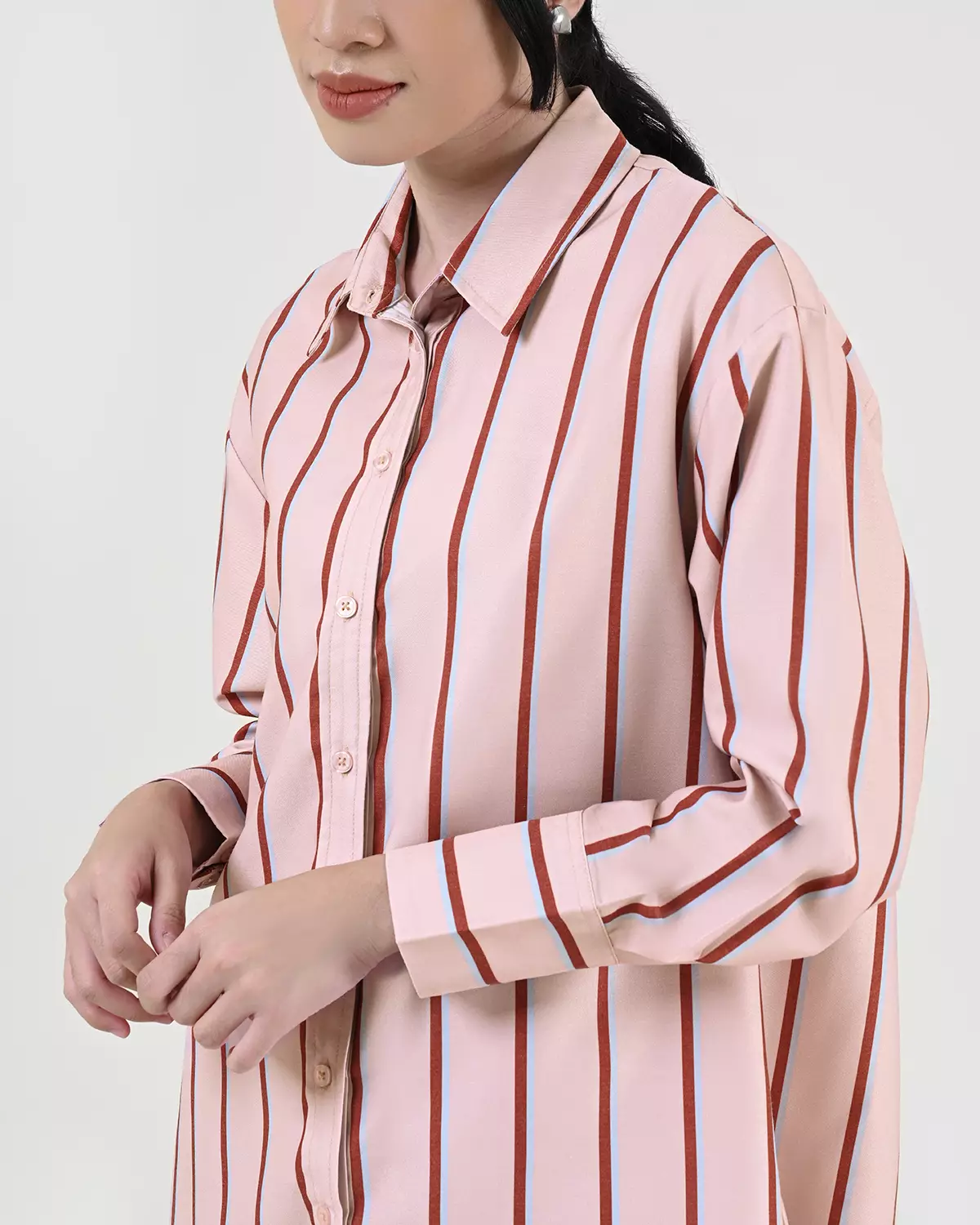 Geulis.id PIPER SHIRT - Stripesdustypink