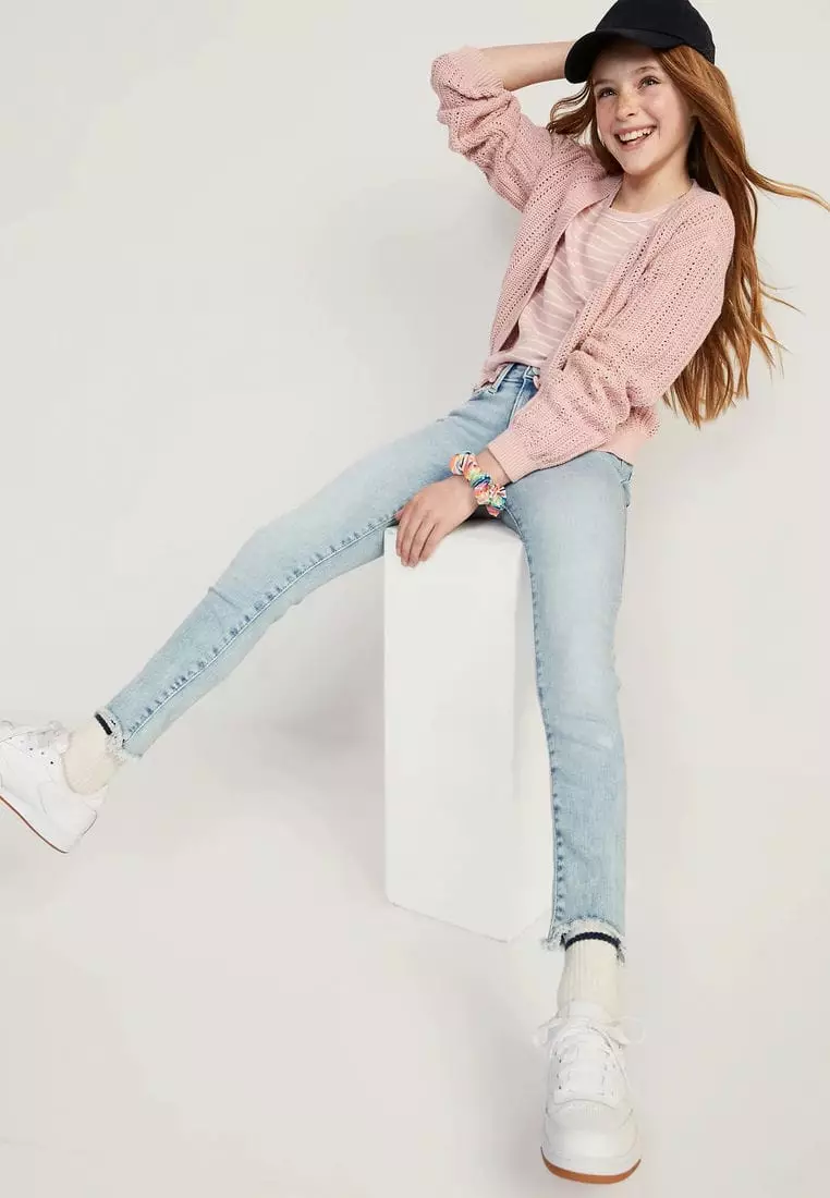 High-Waisted Rockstar 360° Stretch Frayed-Hem