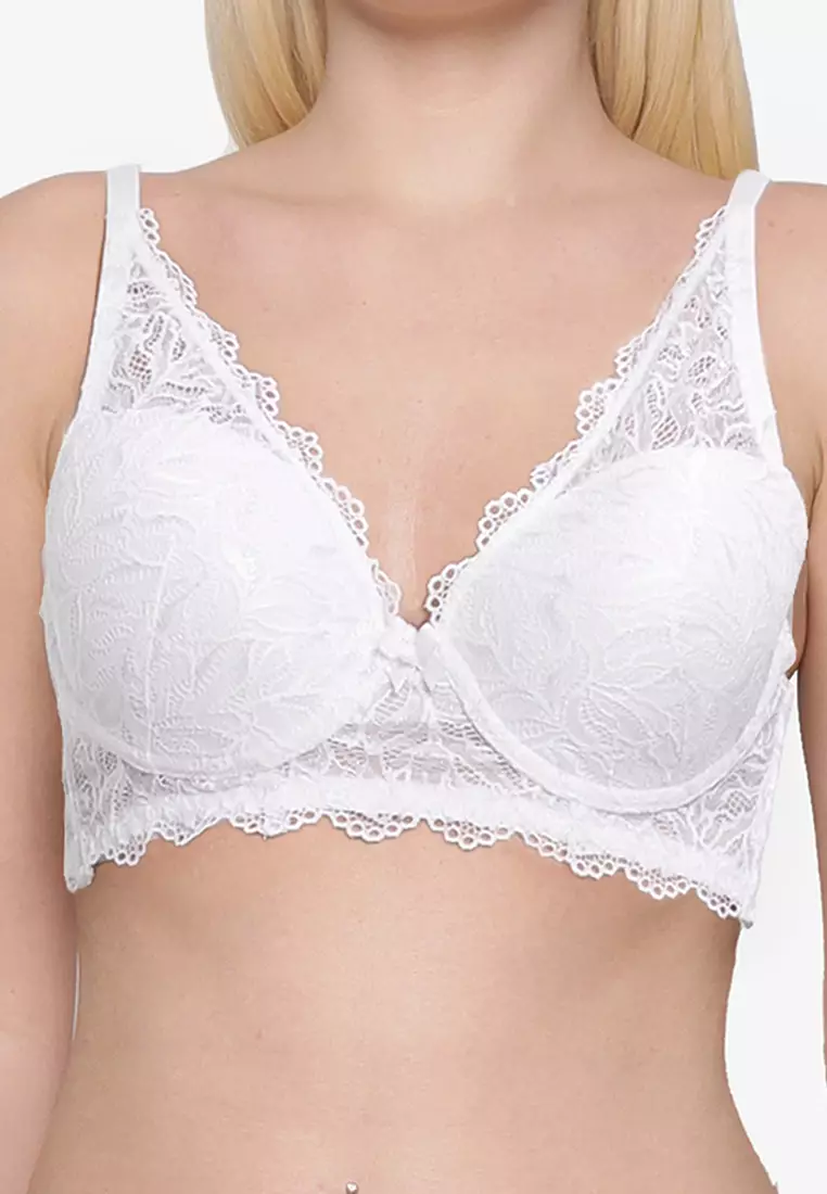 Buy LC Waikiki Padded Detachable Strap Lace Bra In Off White