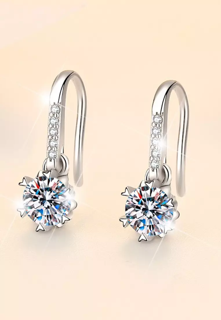 Anting Anting Wanita Berlian Snowflake Style Original Fashion Antingan