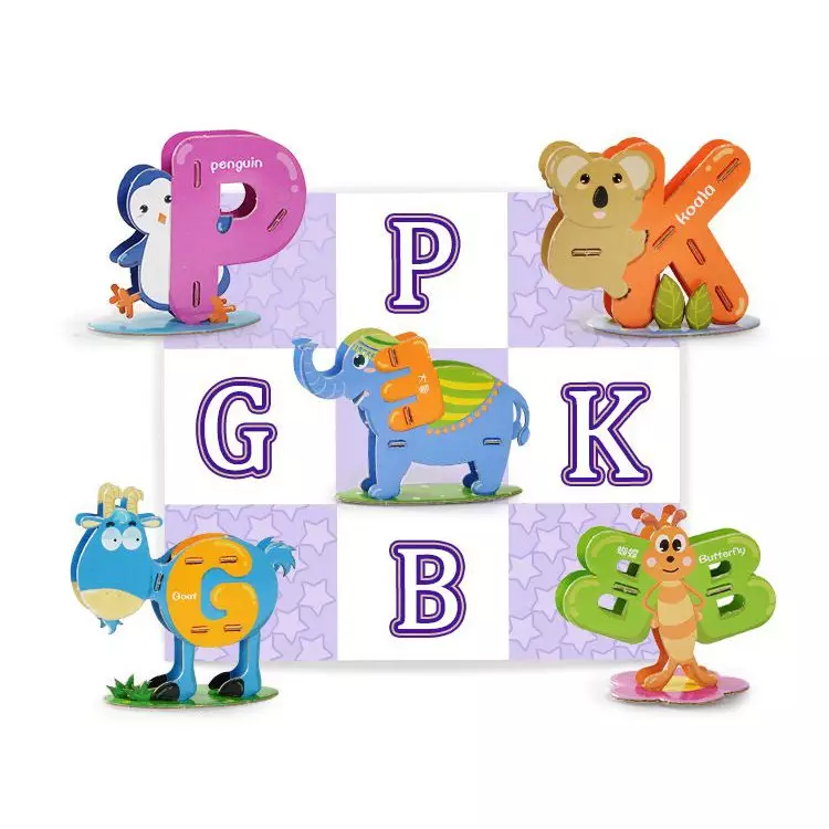 3D Puzzle Mainan Anak Learning Alphabet English Mandarin