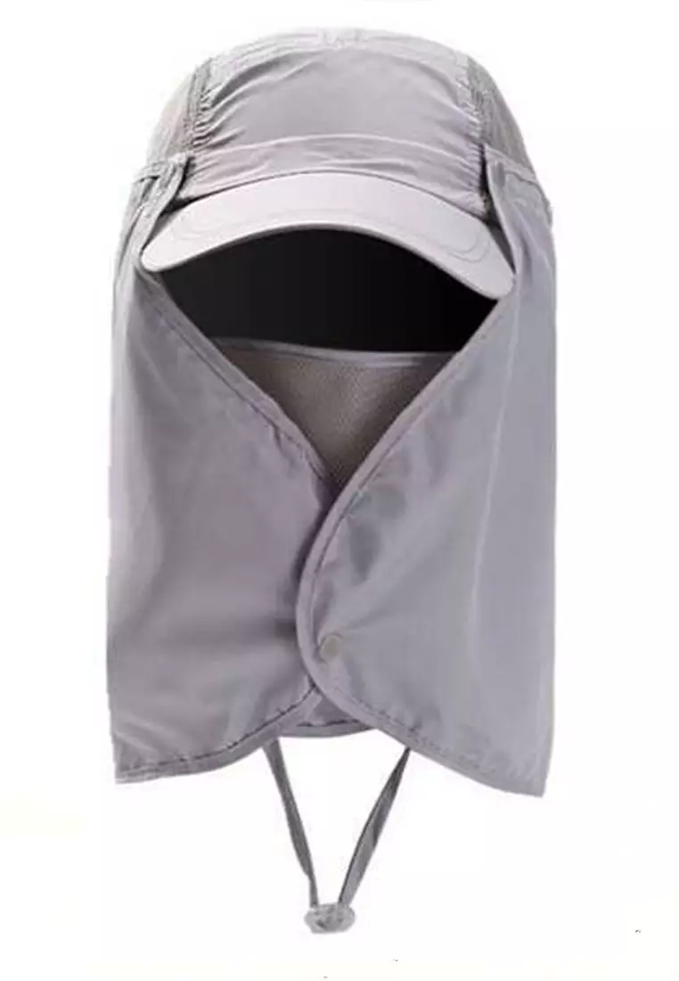 Berth Topi Pria Aksesoris Memancing Tentara Jepang Anti UV Matahari Creative Design Material Polyester ORIGINAL - Gray