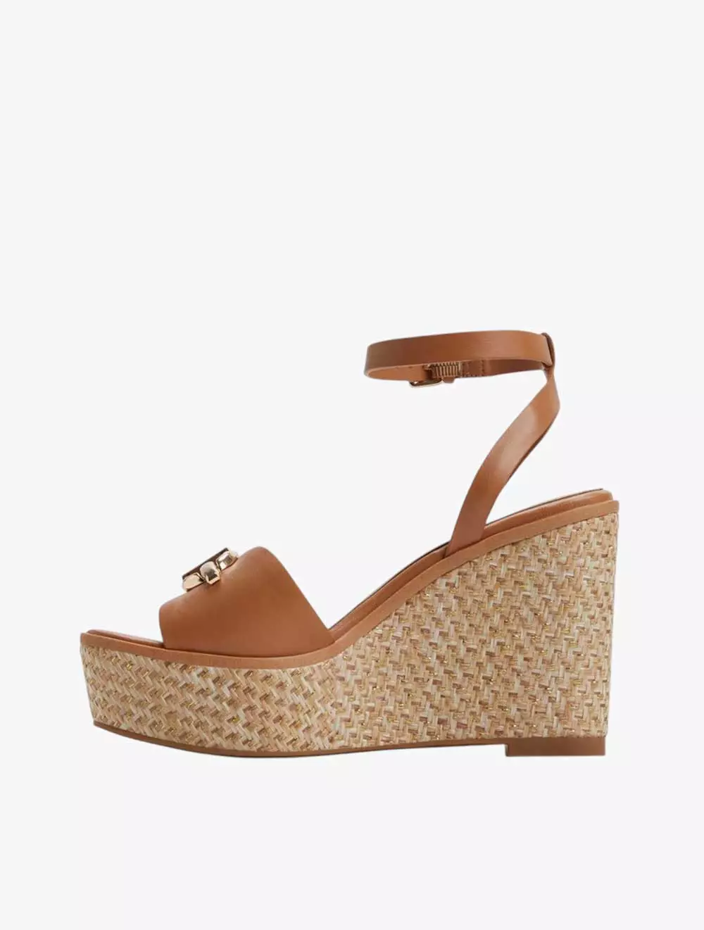ALDO YBYLIN WEDGE SANDALS - MEDIUM BROWN
