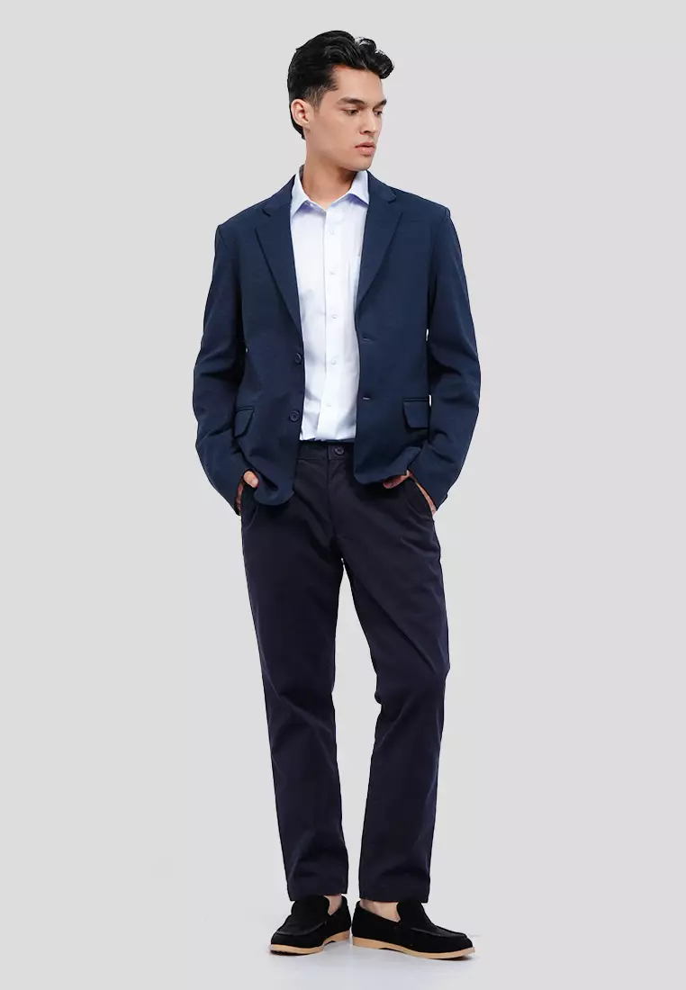 Slim Fit Half Lining Knit Blazer
