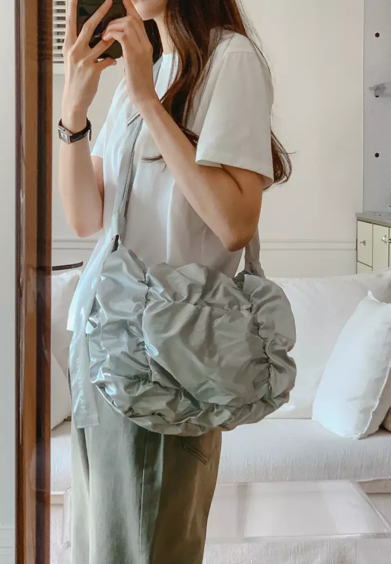 POPCORN SWING Nylon Crossbody Bag Silver