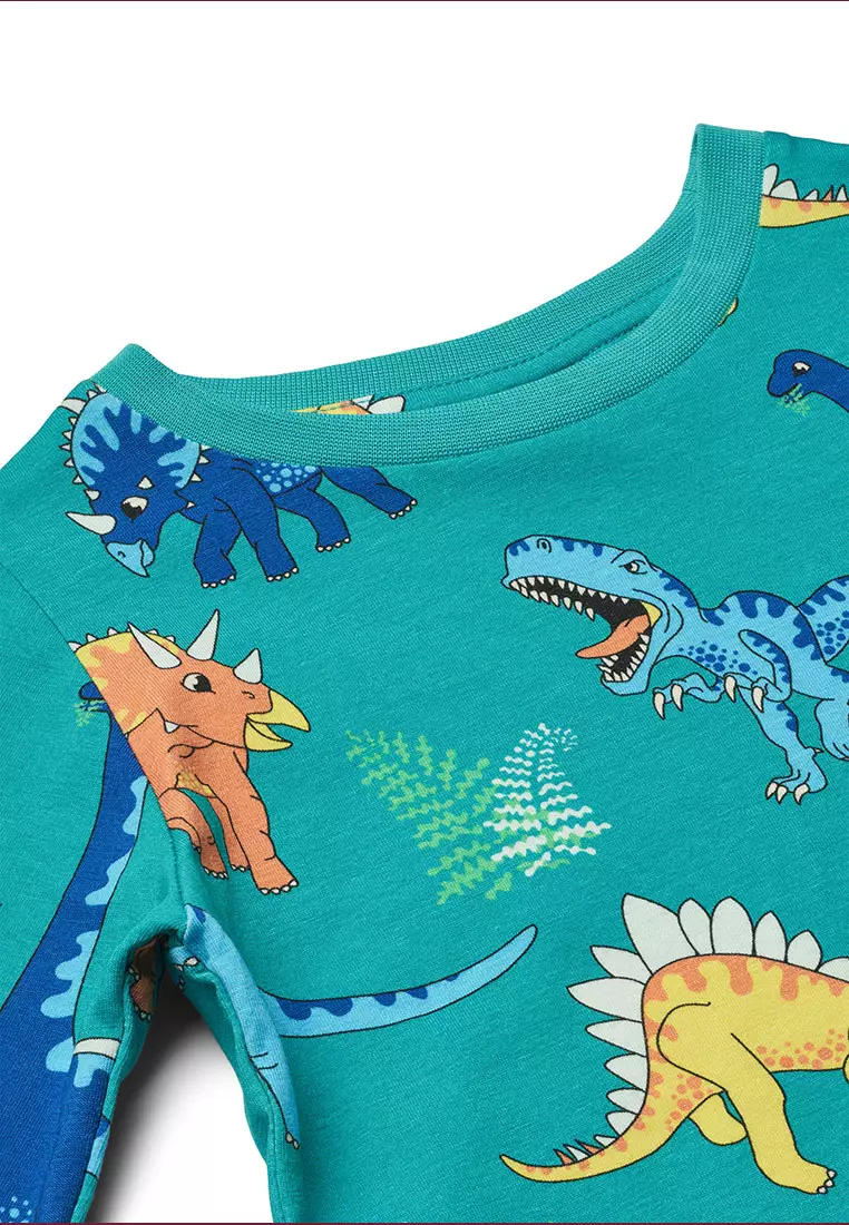 Long-sleeved top with dinosaurs