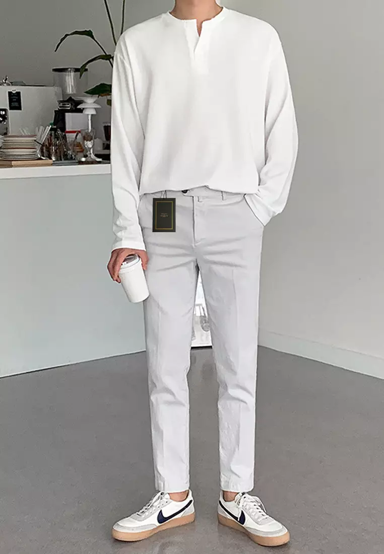 Casual Texture Long-sleeve T-shirt‌ ‌MYQ8951