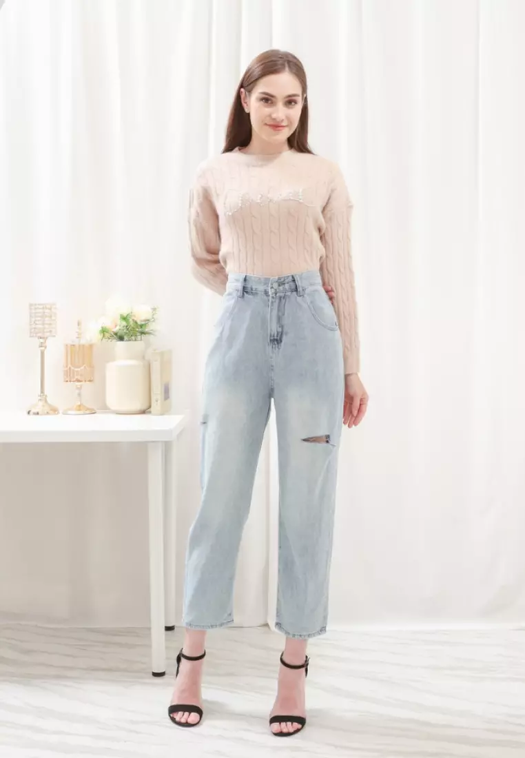 Seanna Ripped Jeans in Light Blue