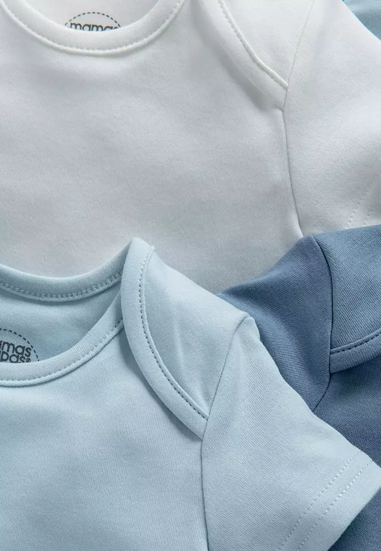 Welcome to the World Blue Short Sleeved Baby Bodysuit Multipack - Set of 5