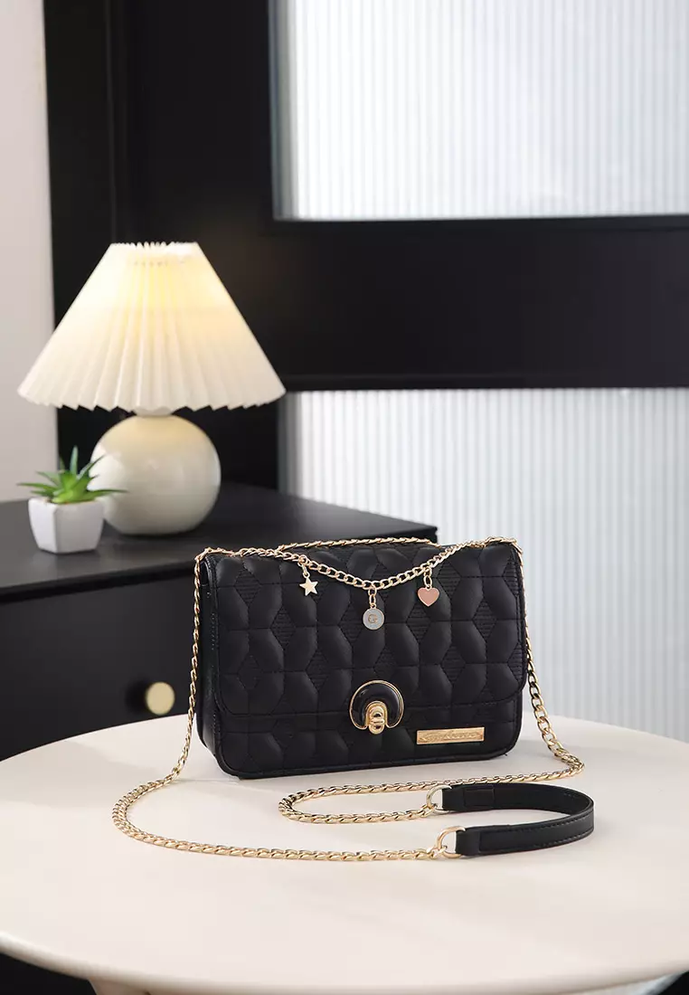 GYKACO MINJI Black- Tas Wanita Sling Bag - Fashion Top Handle Bag (Import)