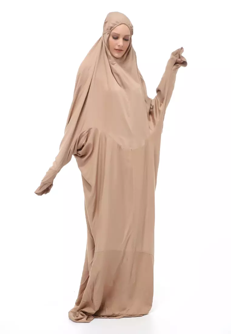 Karina Mukena Terusan Simple Muslimah Wanita Motif Polos Relaxed Fit - Milo