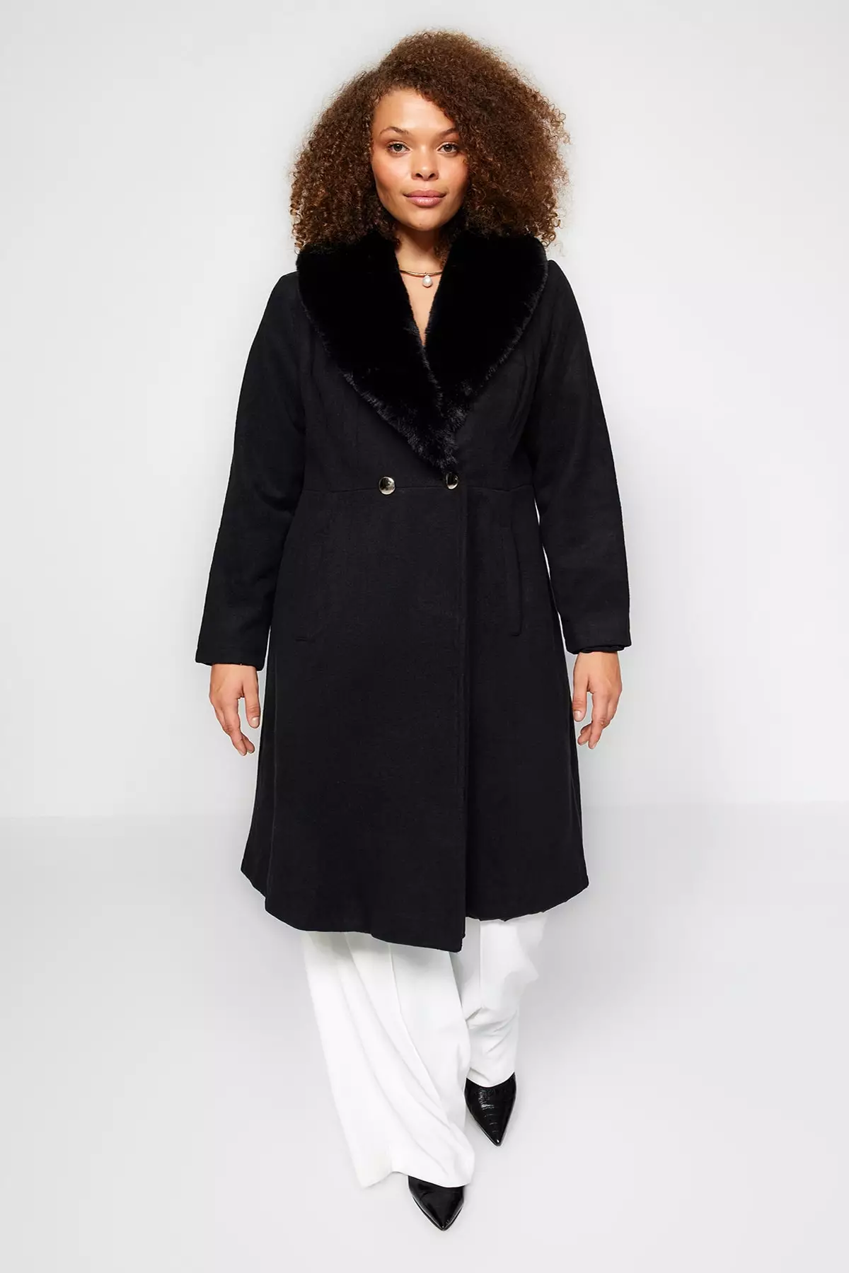 Fur coat hot sale plus size