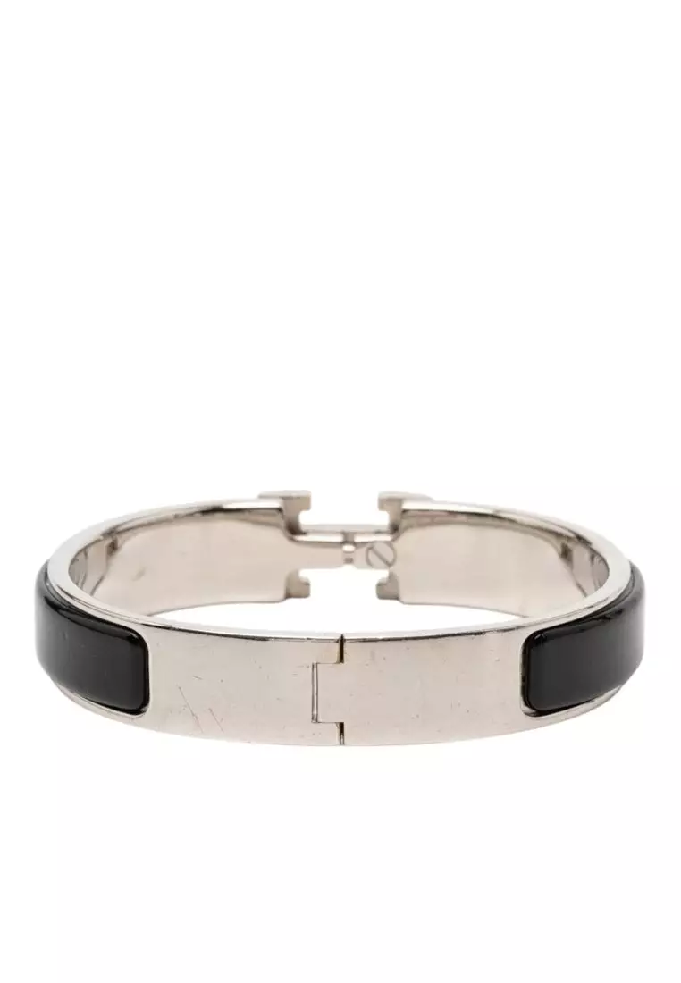 Pre-Loved Hermès Narrow Enamel Clic H Bracelet Pm