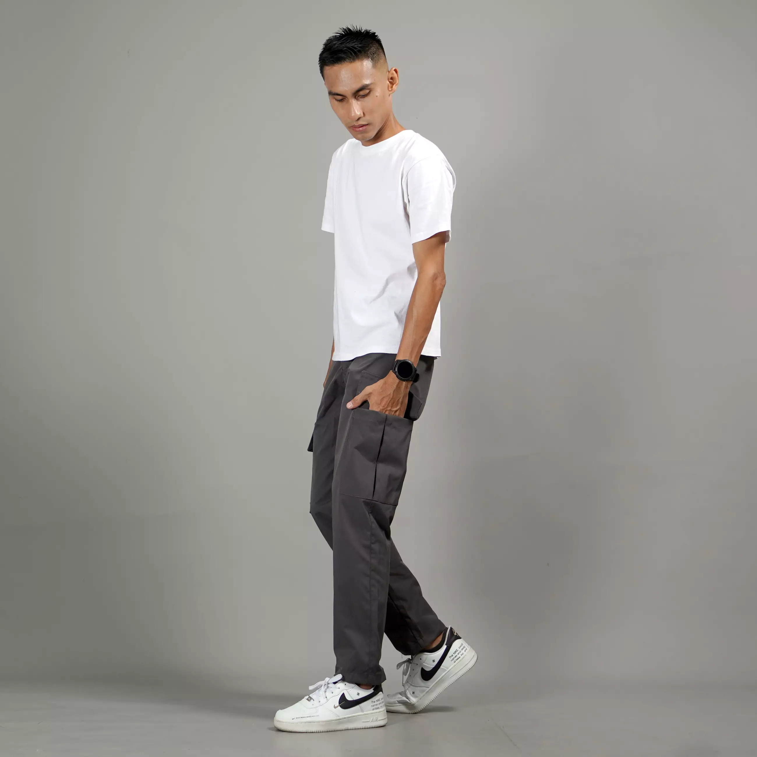  RAYMOND Celana Tactical Celana Cargo Pria Cargo Pants Pria - GREY