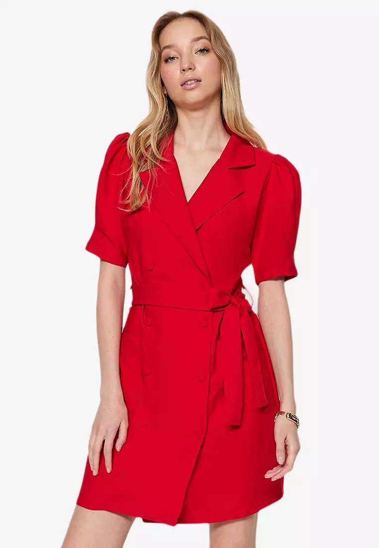 Red short jacket deals for dress