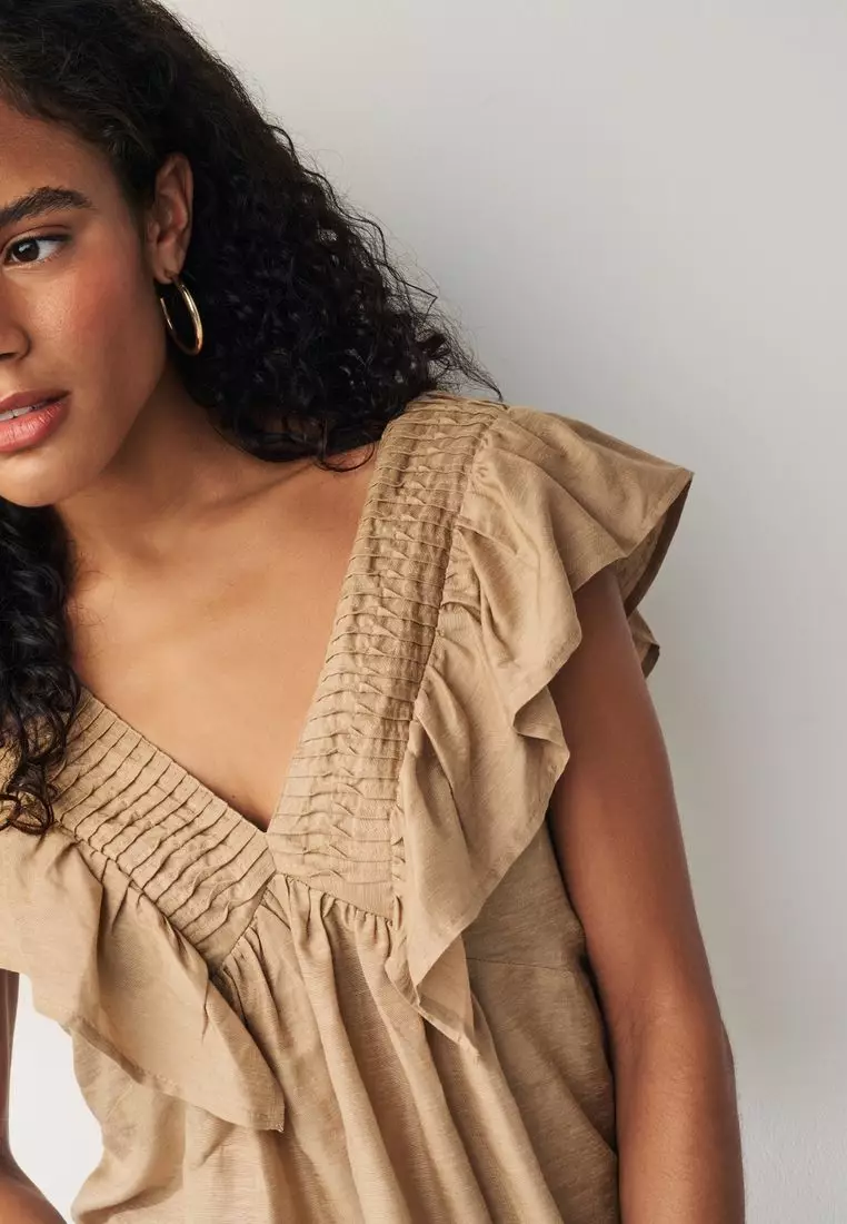 Buy NEXT Sleeveless Ruffle V-Neck Top 2026 Online | ZALORA