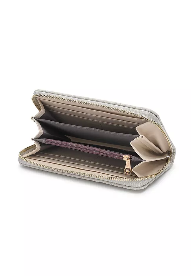 Quilted Long Purse / Wallet - White