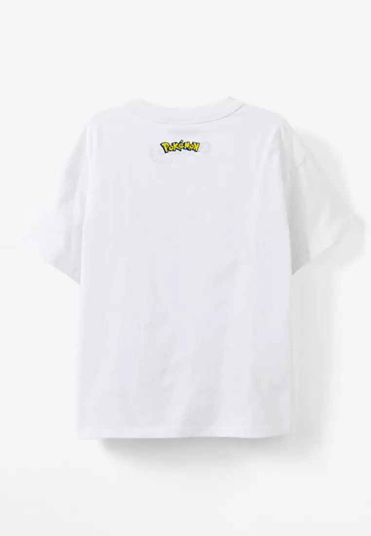 【COVERNAT】 Pokemon Balance Cool Cotton T-shirt White Buy White Baseball Pokémon License Short Sleeve T-Shirt (3