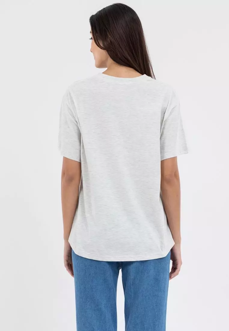 Tshirt Triple Flower_ Oatmeal Black