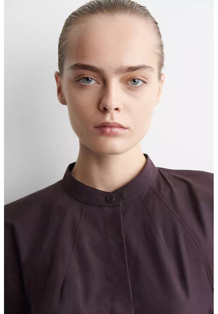 PUFF-SLEEVE COTTON BLOUSE