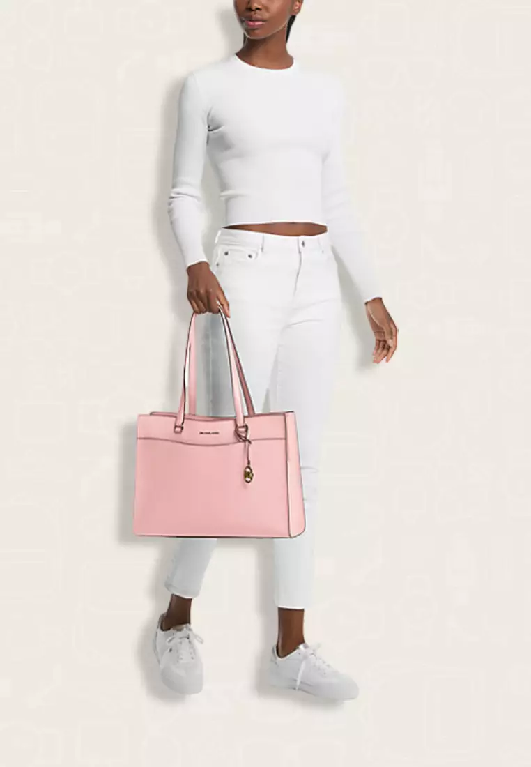 Soft Pink Michael Kors Mercer Saffiano Leather Tote Bag Jual