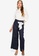 Lubna navy Wide Leg Jeans With Scarf Belt A2749AA3D5FBA7GS_3