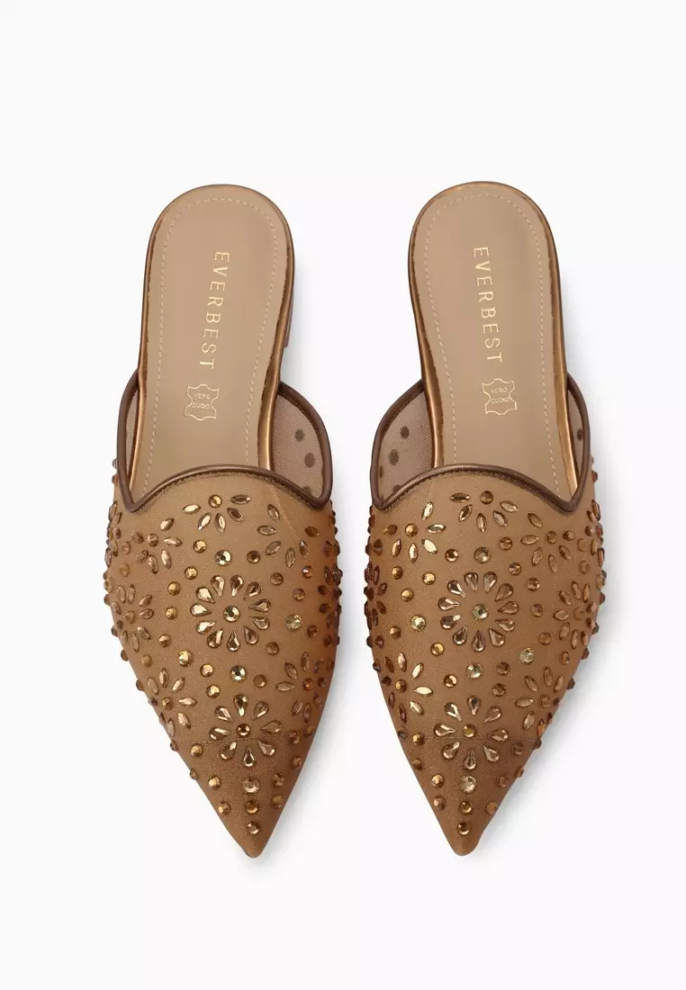 NAROLIN (Bronze) - Women's Leather Mules