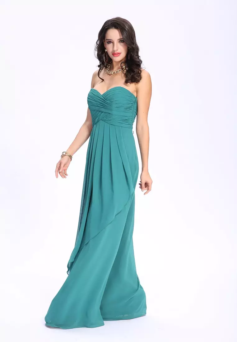 優雅的風格雪紡晚禮服