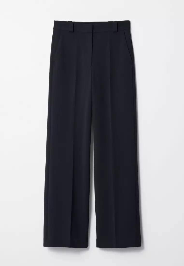 Wide Press-Crease Trousers