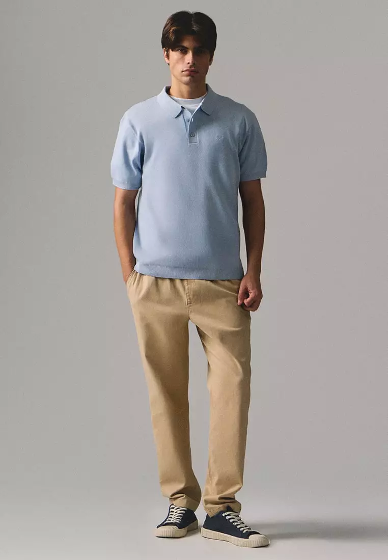 Regular Fit Premium Polo Shirt In Flat Knit
