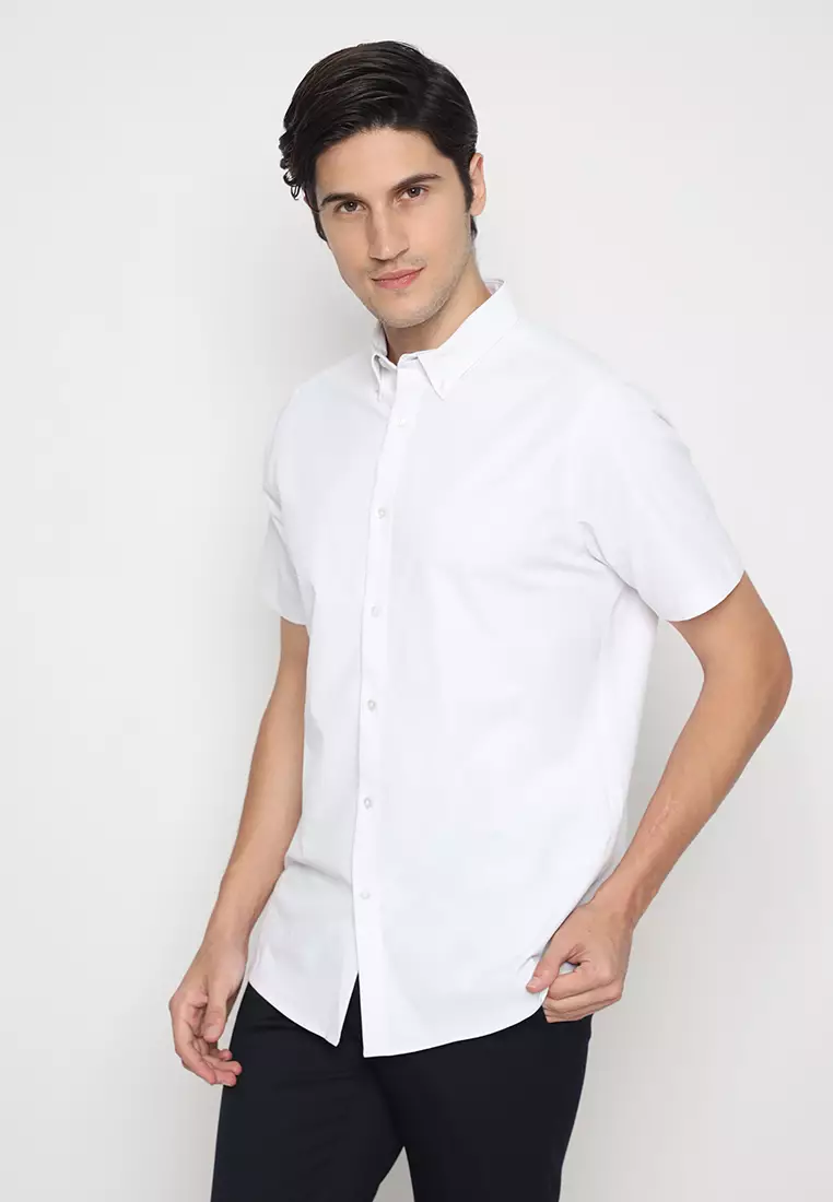 Jual Jobb Jobb Elton Kemeja Pria Lengan Pendek Slim Fit Putih