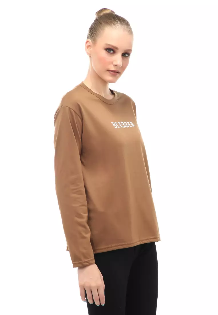 Dreama Kaos Oversized Long Sleeves Atasan Wanita Relaxed Fit - Mopan Blessed