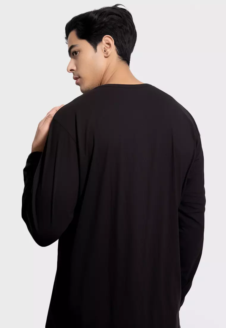 MTV20 kaos lengan panjang premium instacool "thirddayco serif" hitam