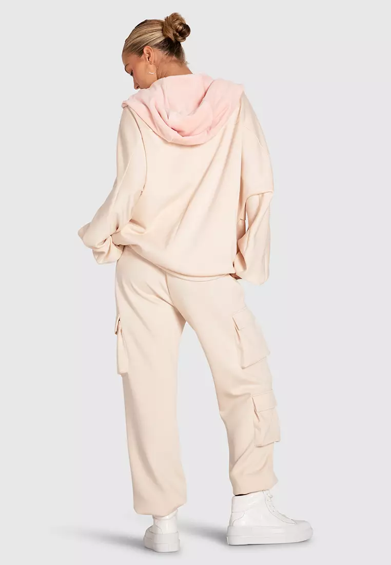 Belle & Bloom Best Of Me Panelled Hoodie in Cream