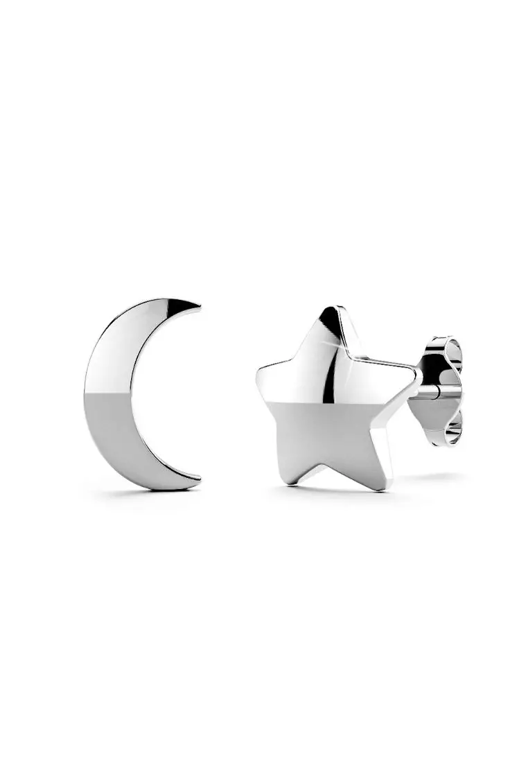 Buy 925 Signature Solid 925 Sterling Silver Crescent Moon and Star