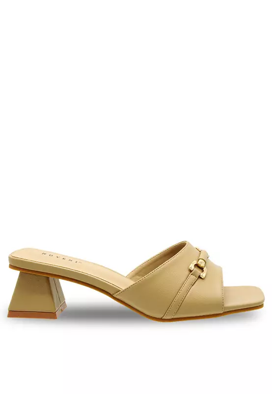 Discount on Noveni  shoes - SKU: Slip On Faux Leather Fashion Heels