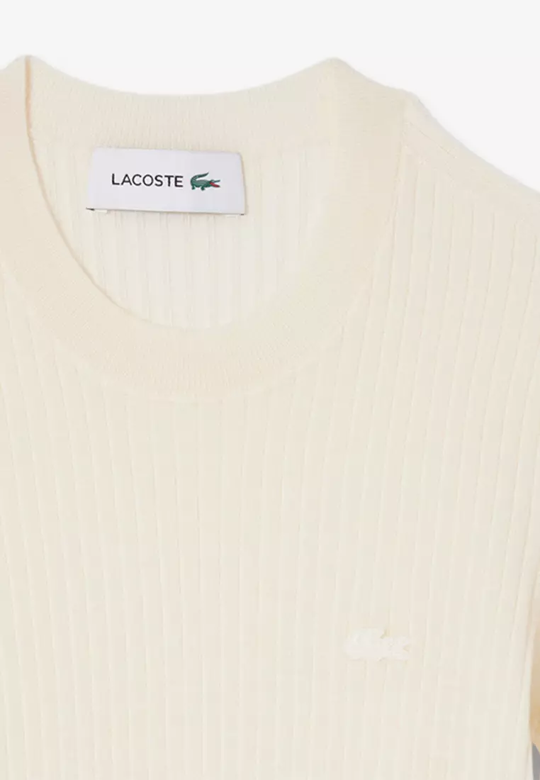 Short Sleeved Merino Wool Rib Knit Sweater