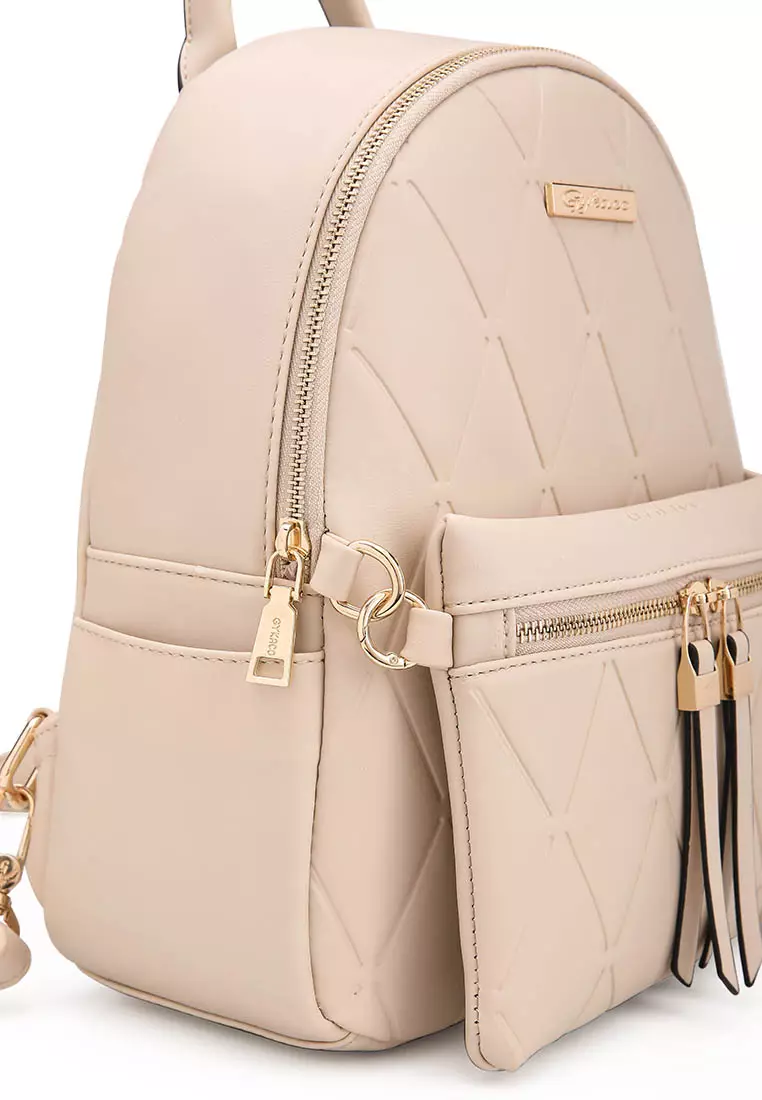 GYKACO KIMA Beige - Tas Ransel Wanita - Fashion Backpack (IMPORT)