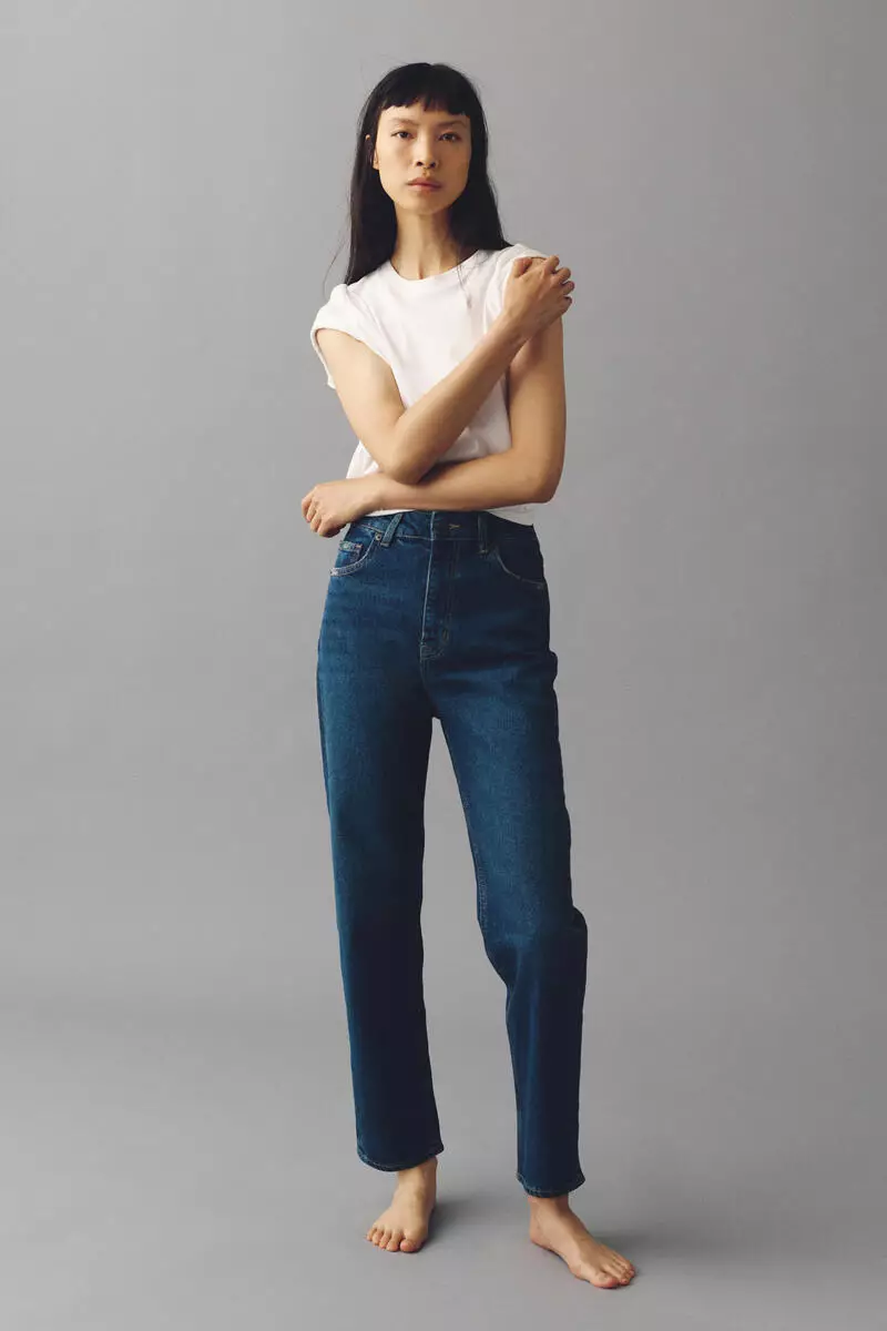 Mom Slim Fit High Waist Ankle Jeans